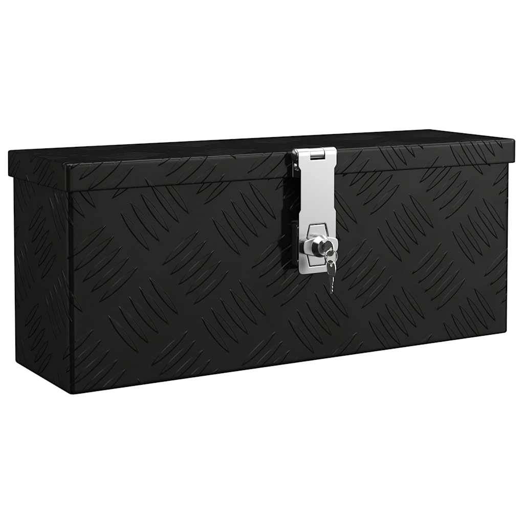 vidaXL Aufbewahrungsbox Schwarz 50x15x20,5 cm Aluminium