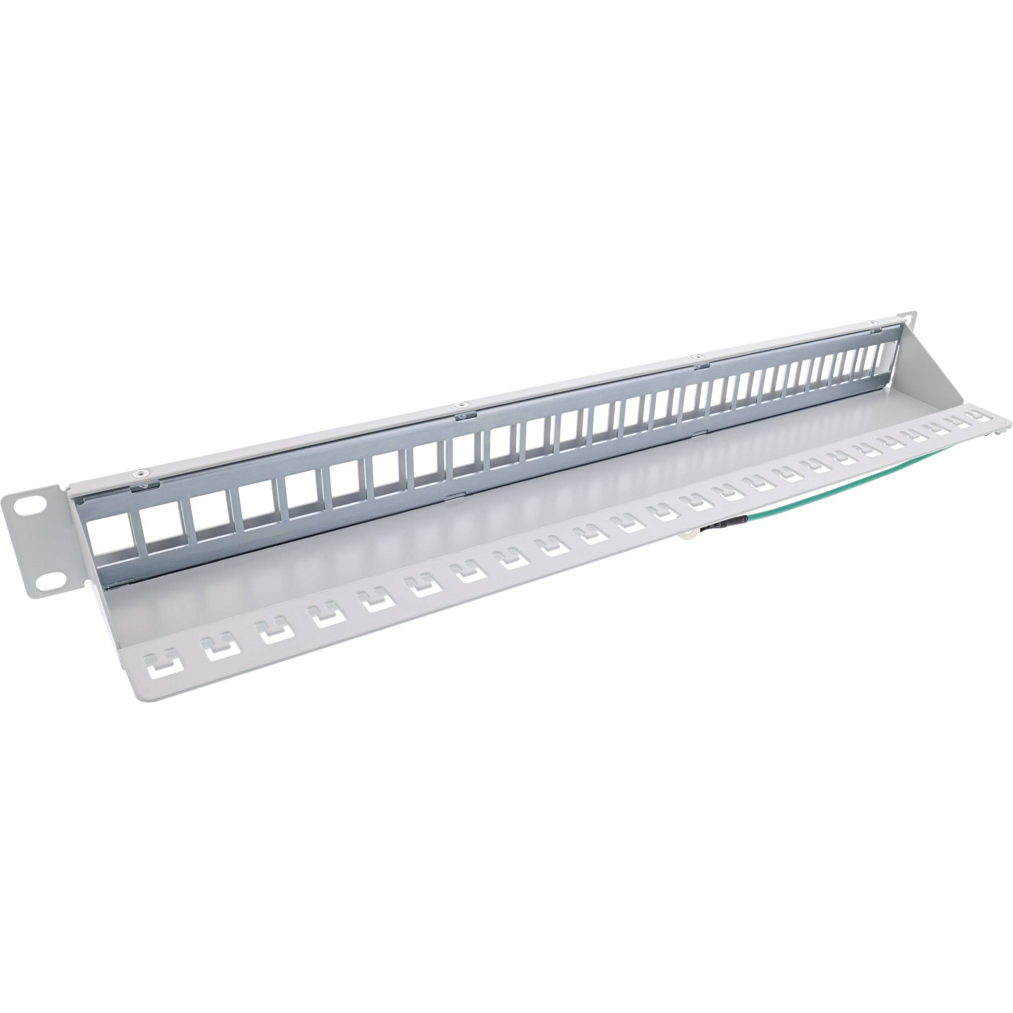 InLine® Patchfeld 24-fach, Keystone Leerblech Patchpanel, 19", 1HE, lichtgrau-1