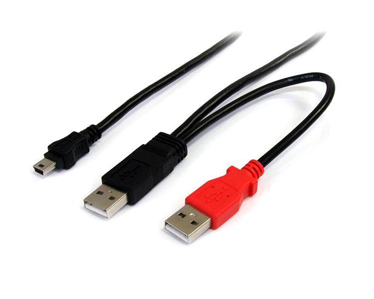 StarTech.com 1,8m USB Y-Kabel für externe Festplatten - USB A auf Mini-B Anschlusskabel - USB-Kabel - USB (M)-2