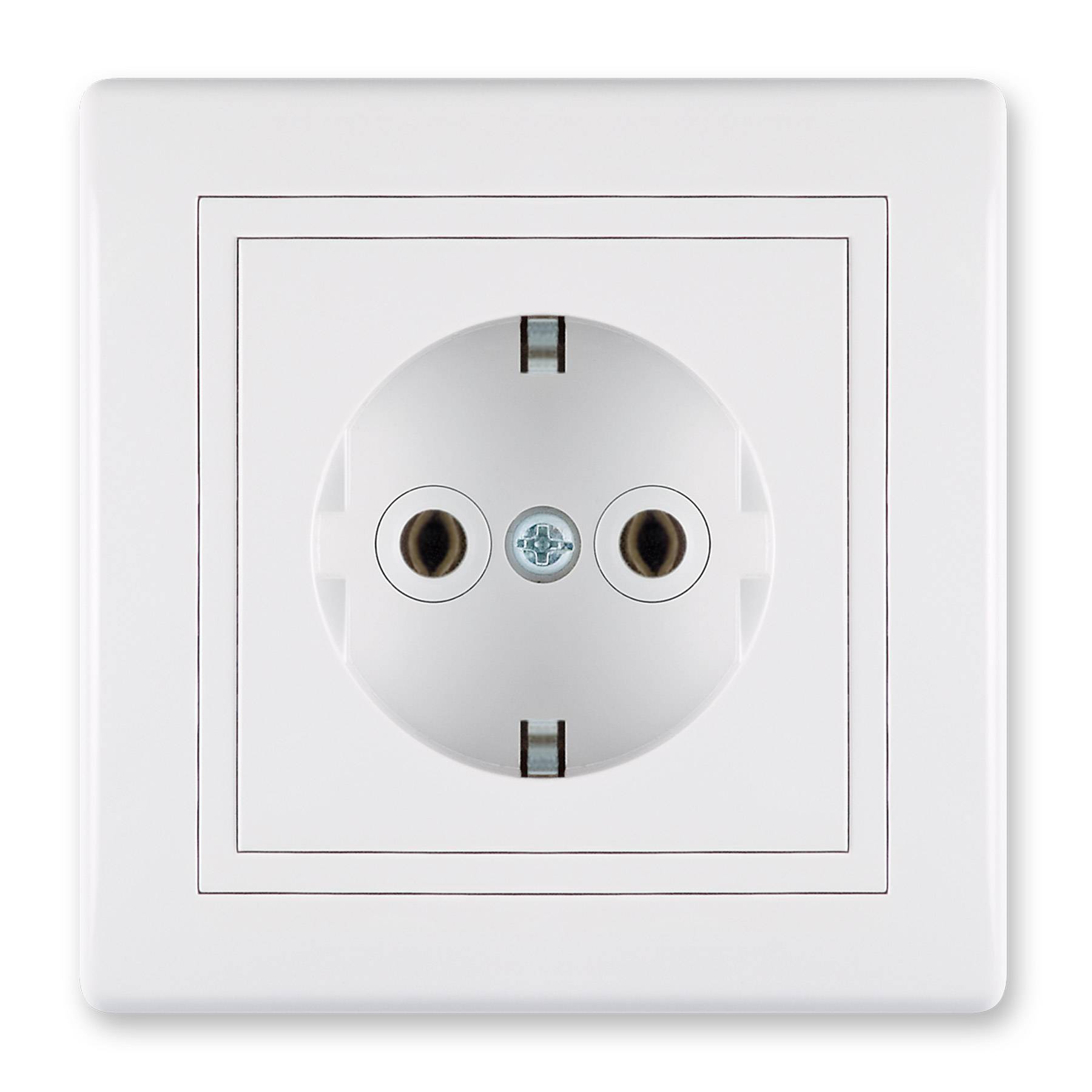 Unterputz-Steckdose Schutzkontakt | VDE-zertifiziert | für Installationsdose ø 60mm | 16AX/250V~ | inkl.Rahmen | Weiß-0