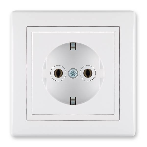 Unterputz-Steckdose Schutzkontakt | VDE-zertifiziert | für Installationsdose ø 60mm | 16AX/250V~ | inkl.Rahmen | Weiß