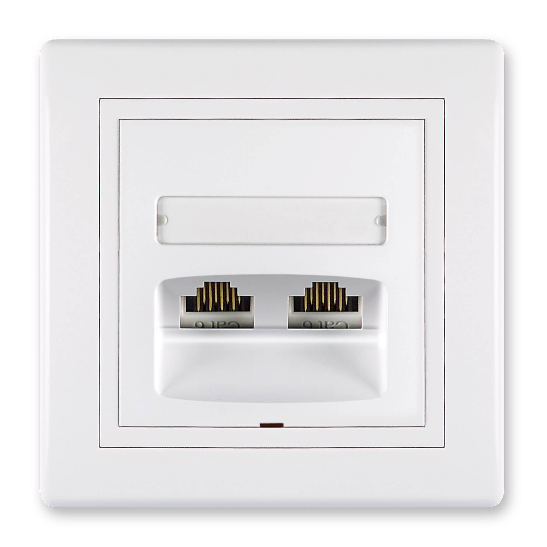 PRESTIGE-Line Unterputz-Datendose 2-fach RJ 45 Cat 5e UTP Keystone-0