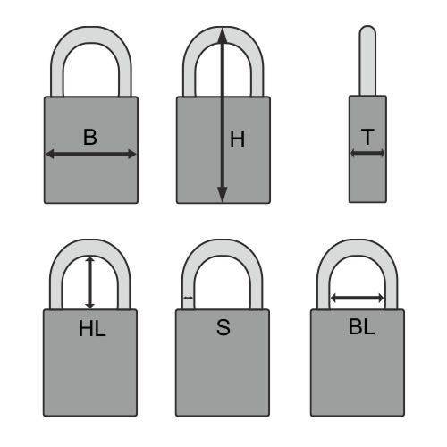 Sicherheitsschloss Nylon-Gehäuse und Nylonbügel, nicht leitend, Schließzwang, gelb, 6 St./VE-2