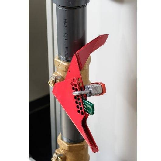 Kleine Kugelhahn-Absperrung, für Rohrdurchmesser 6,35-25,40 mm, rot, Stahl für max. 6 Schlösser-1