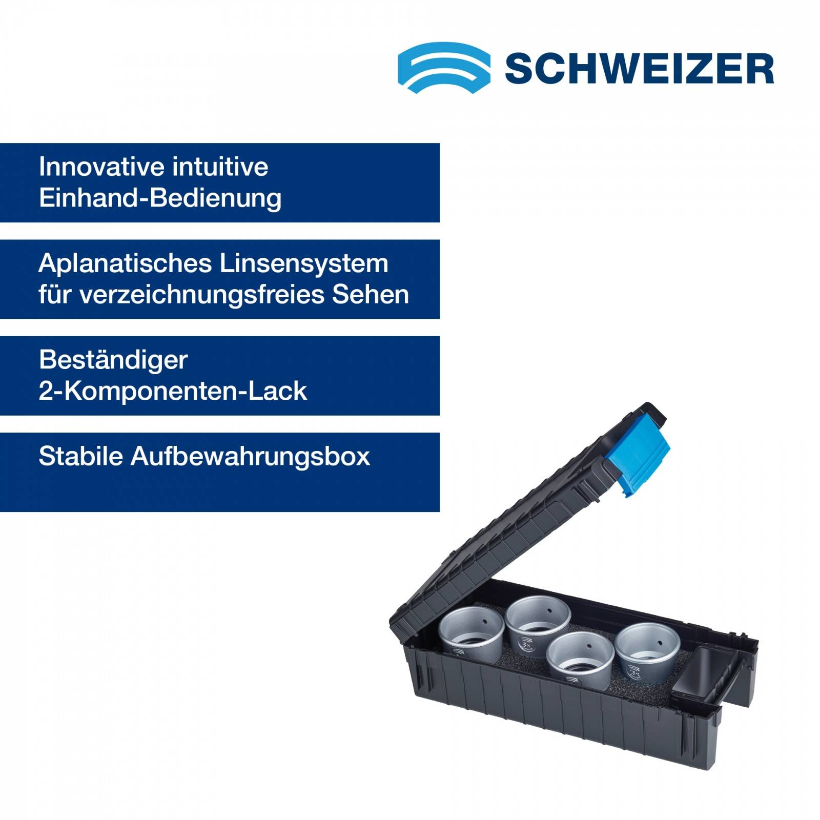 SCHWEIZER Uhrmacherlupen Tech-Line Set 6 x, 8 x, 10 x und 15 x