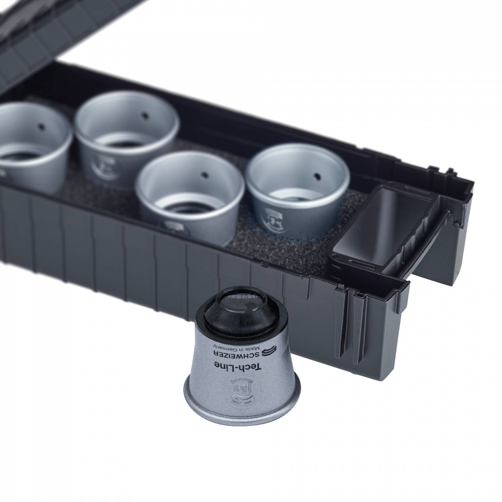 SCHWEIZER Uhrmacherlupen Tech-Line Set 6 x, 8 x, 10 x und 15 x-2