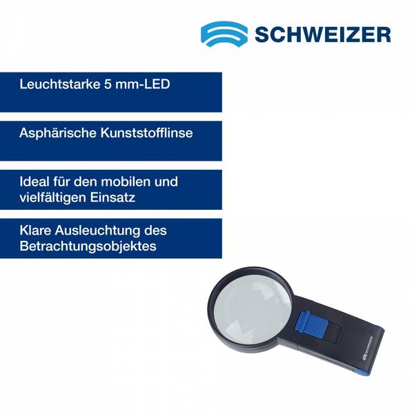 SCHWEIZER  Handleuchtlupe Basic-Line 6 x / Ø 55 mm, asphärisch
