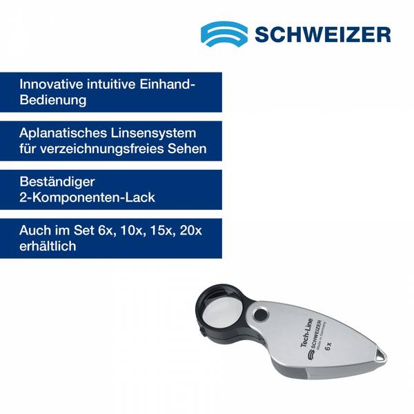 SCHWEIZER  Einschlaglupe Tech-Line 6 x / Ø 22,8 mm, aplanatisch