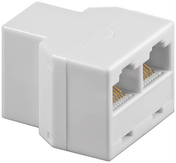Goobay ISDN-T-Adapter RJ45-Buchse (8P8C) > 2x RJ45-Buchse (8P8C) Weiß