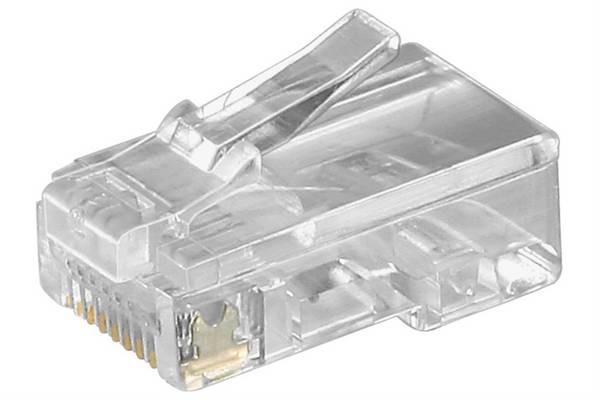 Goobay RJ45-Westernstecker für Flachkabel, 8 polig zum Crimpen an Telefonflachkabel, ungeschirmt RJ45-Stecker (8P8C)