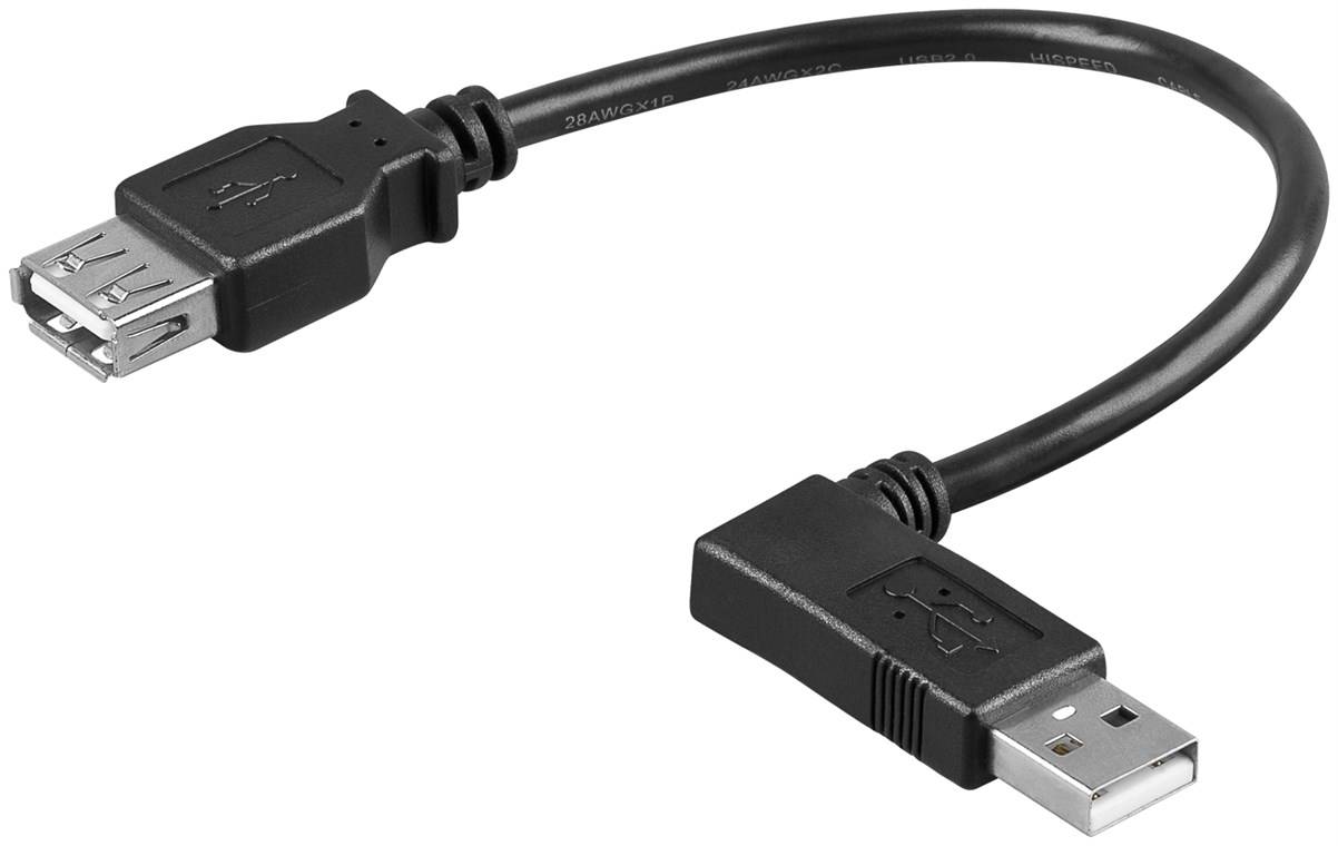 Goobay USB 2.0 Hi-Speed Verlängerungskabel 90° USB 2.0-Buchse (Typ A) > USB 2.0-Stecker (Typ A) 90° 0.15 m