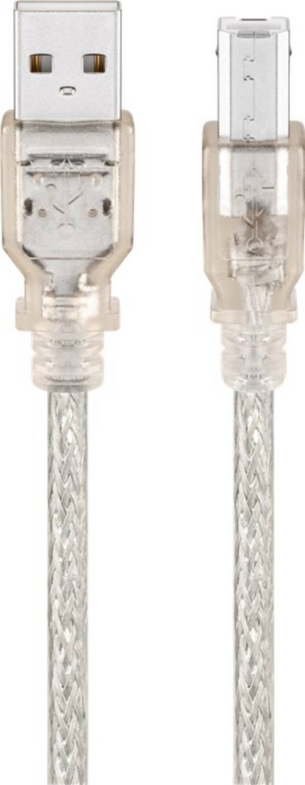 Goobay USB 2.0 Hi-Speed Kabel, Transparent USB 2.0-Stecker (Typ A) > USB 2.0-Stecker (Typ B) 1.8 m