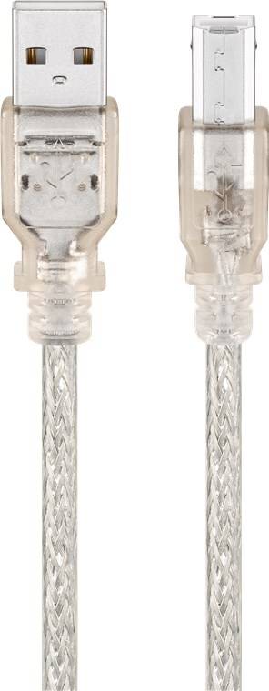 Goobay USB 2.0 Hi-Speed Kabel, Transparent USB 2.0-Stecker (Typ A) > USB 2.0-Stecker (Typ B) 1.8 m-0