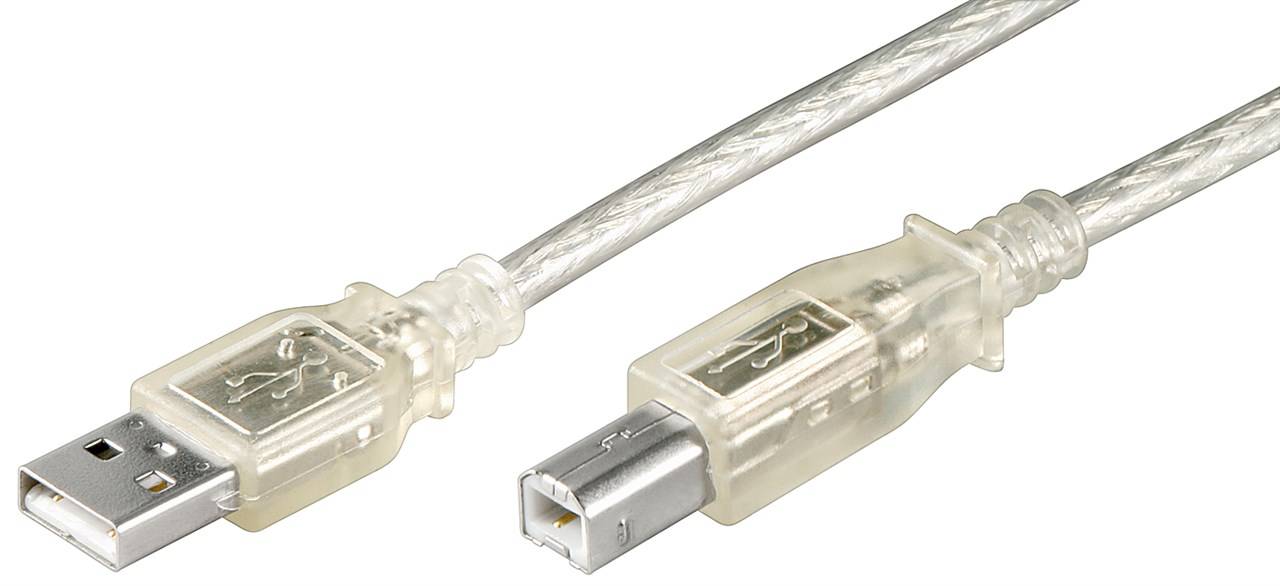 Goobay USB 2.0 Hi-Speed Kabel, Transparent USB 2.0-Stecker (Typ A) > USB 2.0-Stecker (Typ B) 1.8 m-1