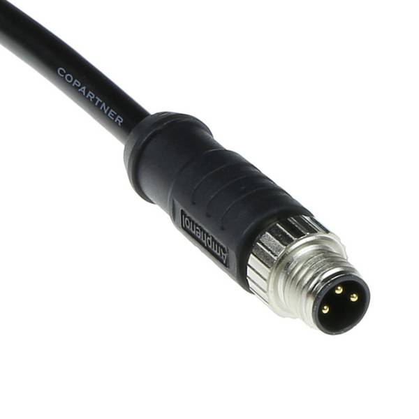 Amphenol M8S-03BMM-SL7A01 M SERIES 3-poliger Stecker umspritzter Stecker - 1 Meter