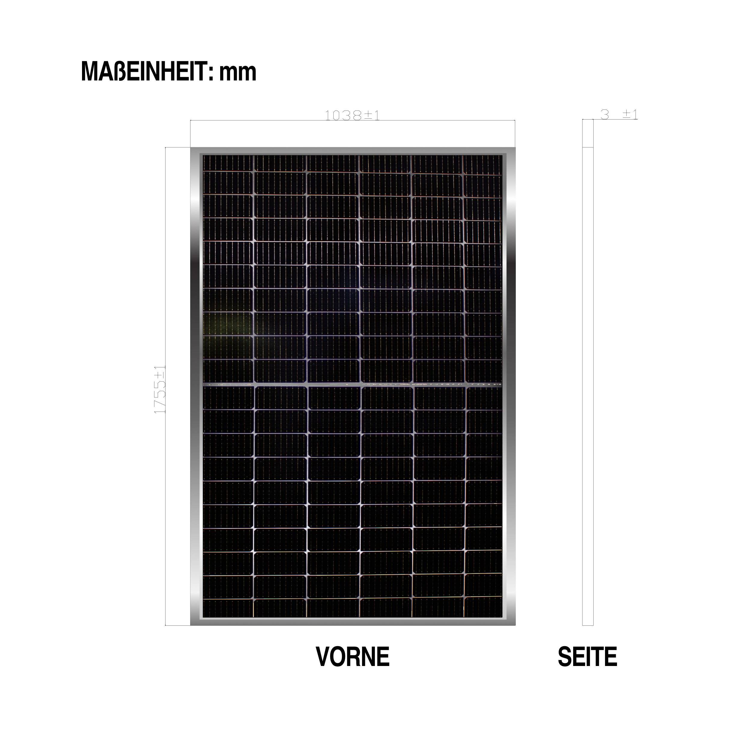 Austa Monokristallines Solarpanel Solarmodul AU380-30V-MH 1755x1038x30 - 380W (78 Stück)-1
