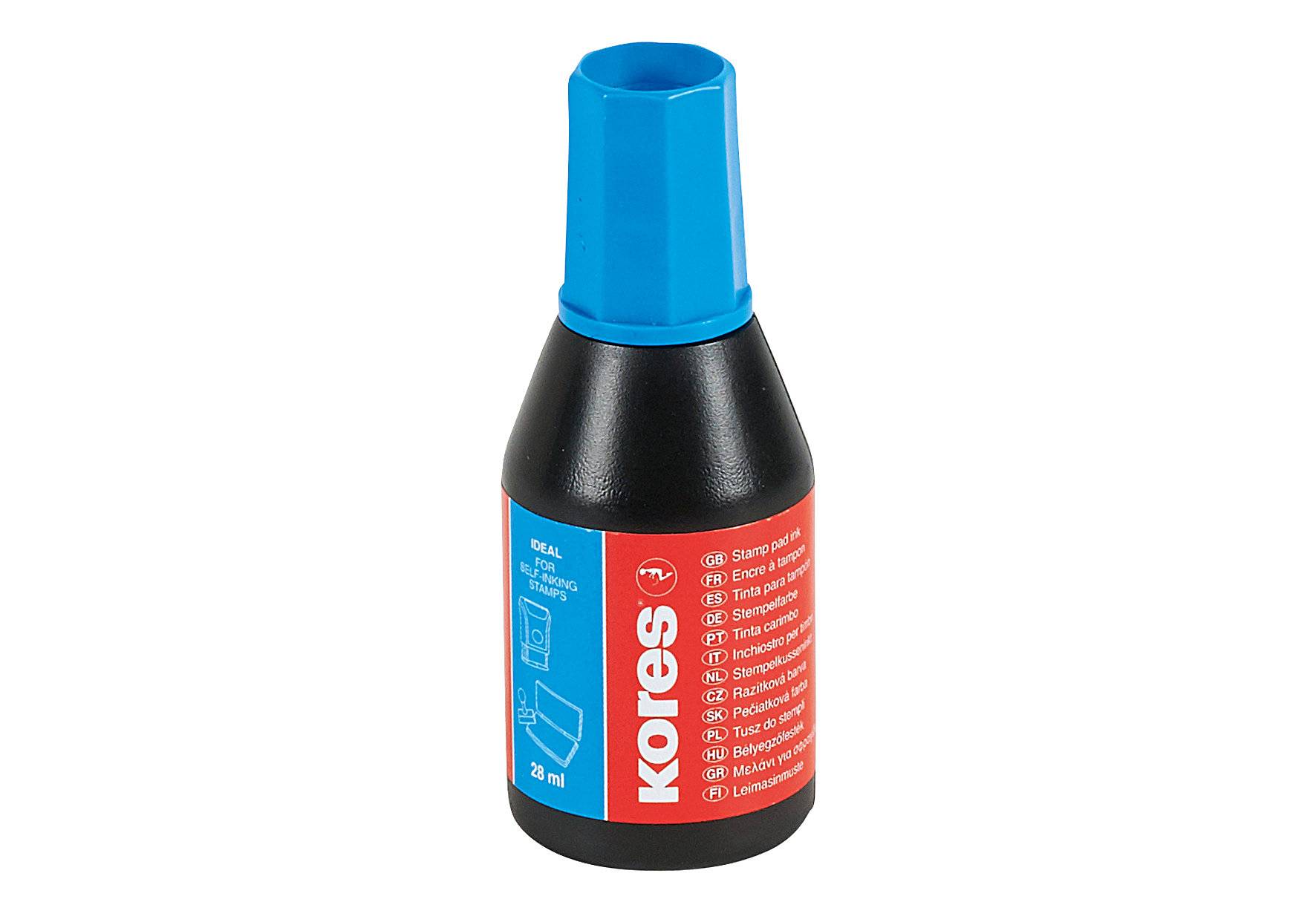 Kores Stempelfarbe, Inhalt: 28 ml, blau-1