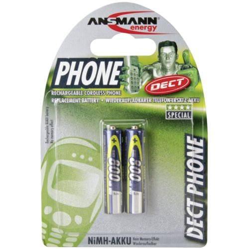 Ansmann Phone DECT NiMH-Akku, Micro (AAA), 800 mAh, 2er Pack (5035332)-0