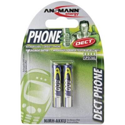 Ansmann Phone DECT NiMH-Akku, Micro (AAA), 800 mAh, 2er Pack (5035332)-0