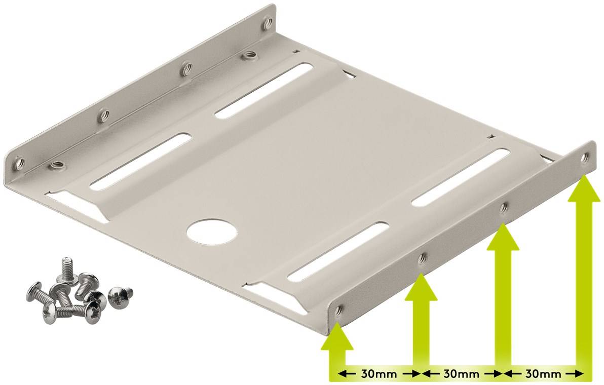 Goobay 2,5" Festplatten-Einbaurahmen auf 3,5" - 1-fach geeignet für die Installation einer 2,5" Festplatte in einen 3,5"-1