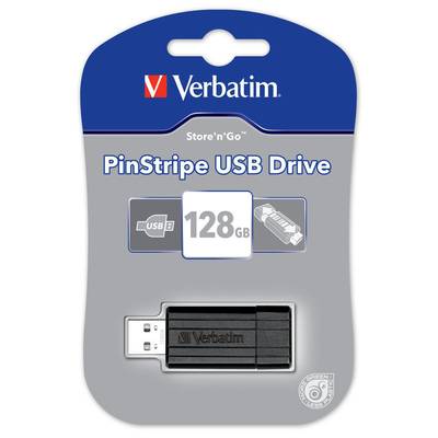 Verbatim USB 2.0 StickPin Stripe 128GB - black 1 - USB-Stick - 128 GB