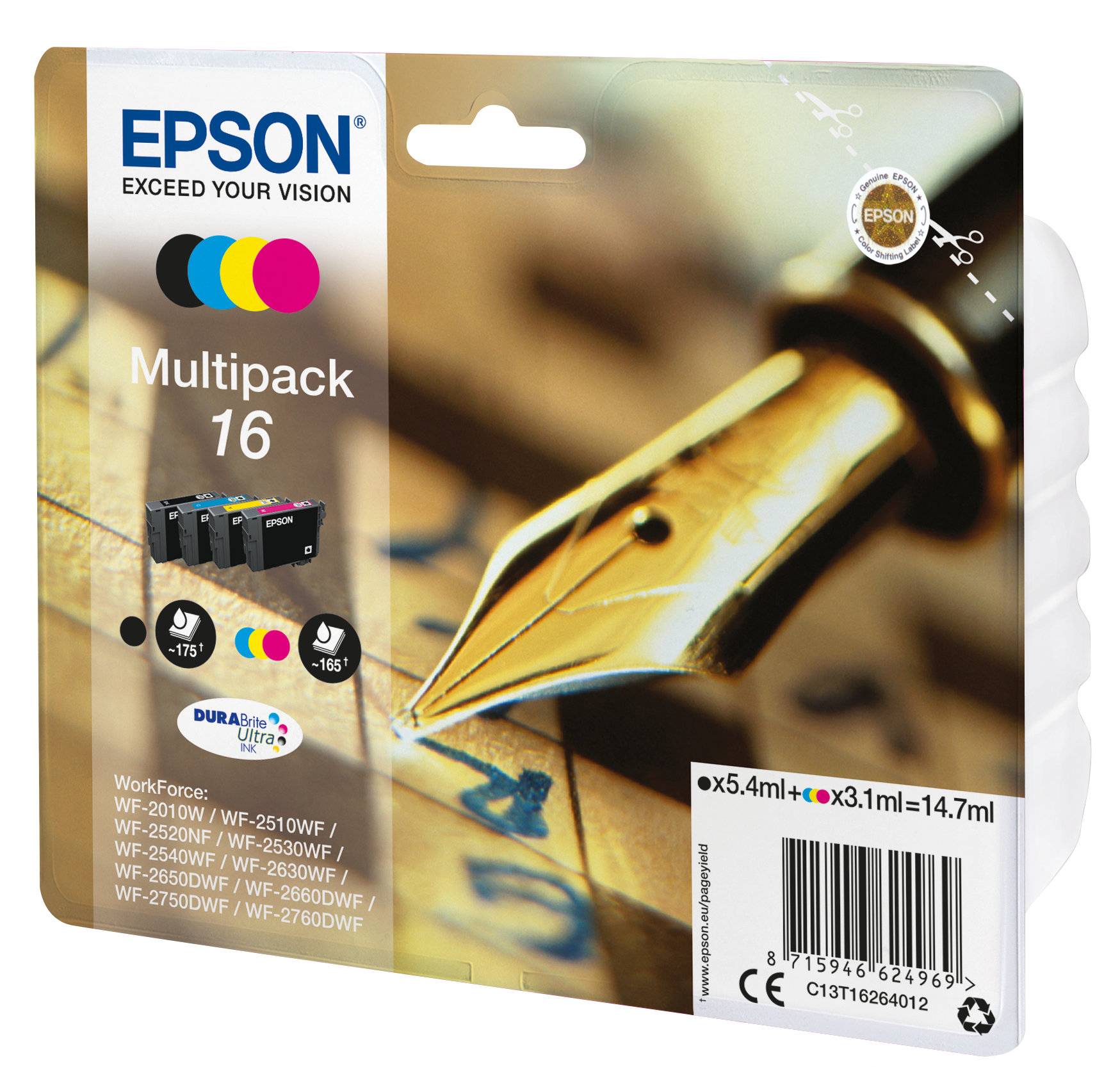 Epson 16 Multipack - 4er-Pack - Schwarz, Gelb, Cyan, Magenta  