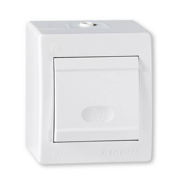 ALING-CONEL Aufputz Klingeltaster 10AX/250V~ / IP 44 - Weiß