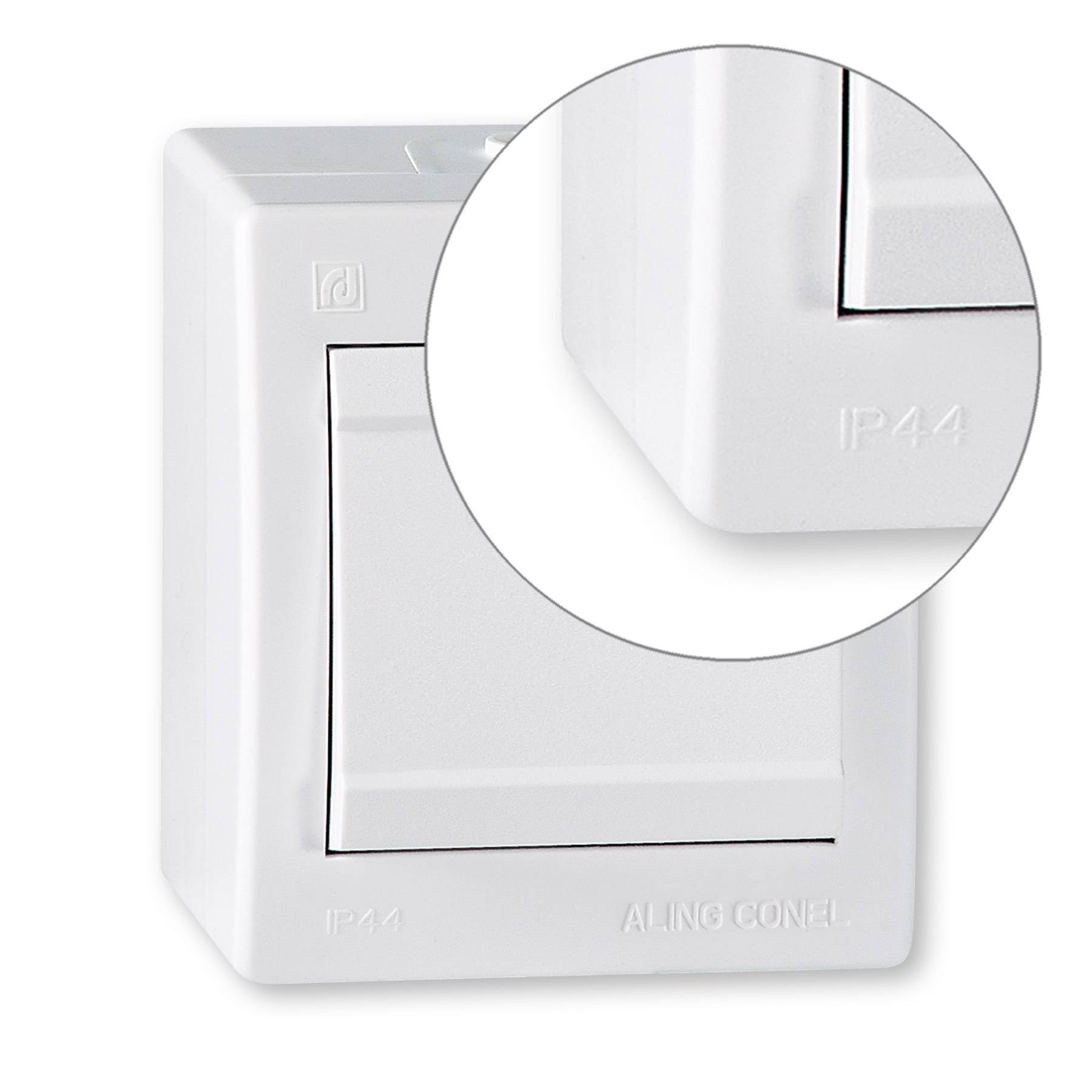 ALING-CONEL Aufputz Kreuzschalter (Wippschalter) 10AX/250V~ / IP 44 - Weiß-2