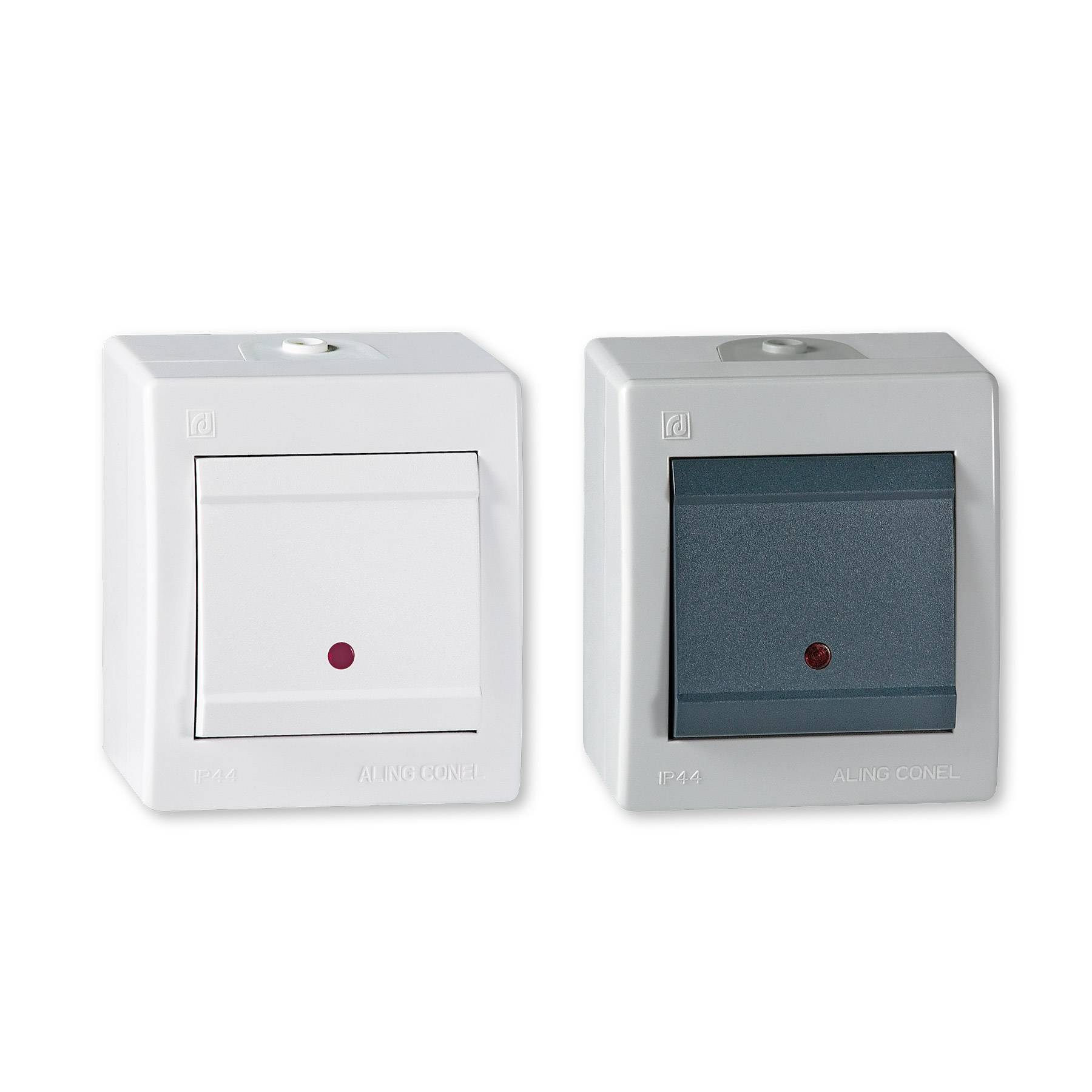 ALING-CONEL Aufputz Wechselschalter mit Glimmlampe (Wippschalter) 10AX/250V~ / IP 44 - Weiß-3