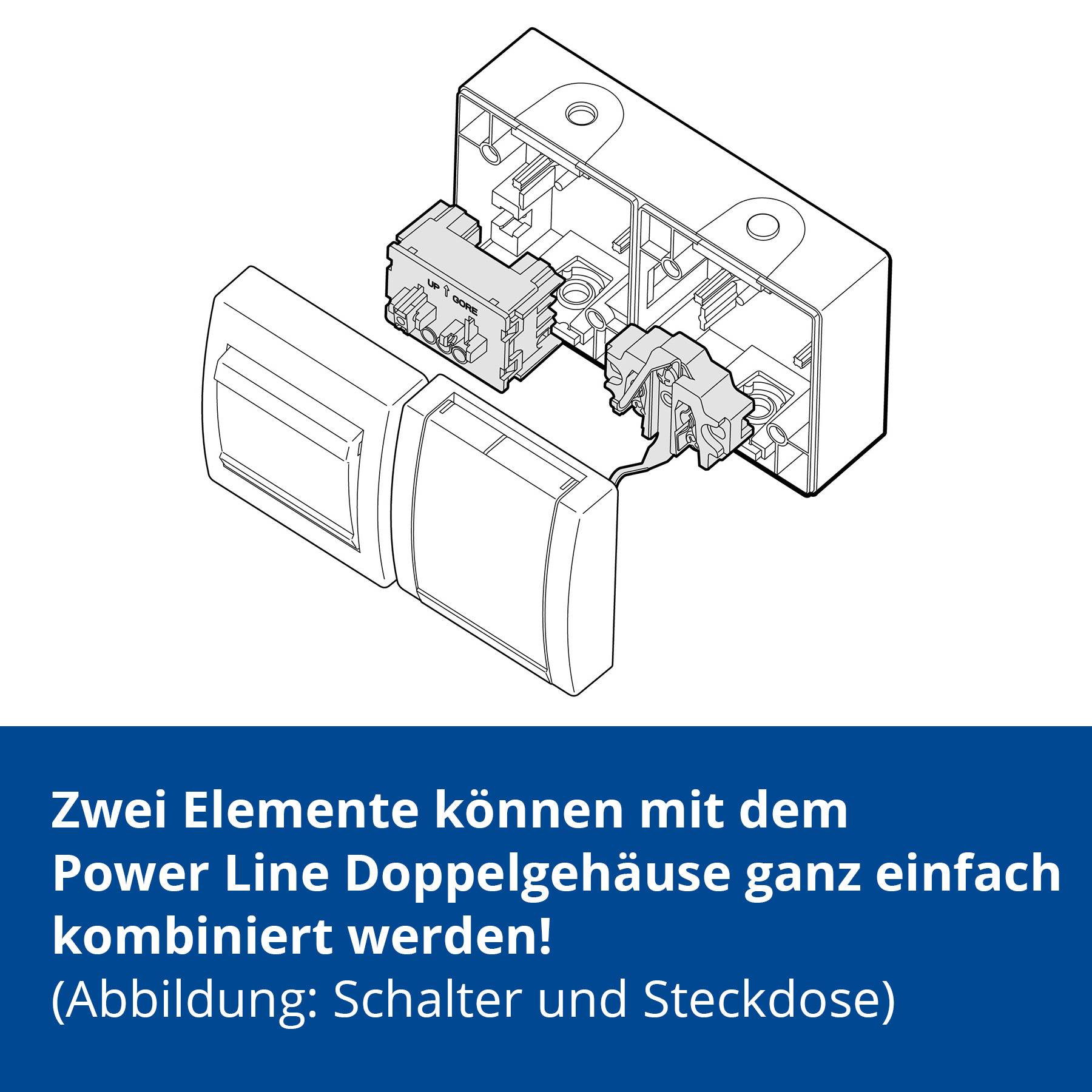 ALING-CONEL Aufputz Wechselschalter mit Wippe 10AX/250V~ / IP 44 - Grau-3