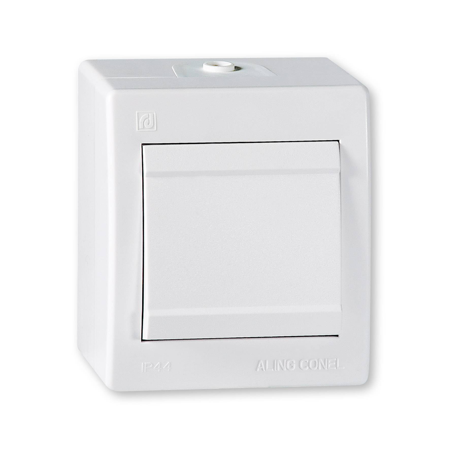 ALING-CONEL Ein/Aus Aufputz Schalter mit Wippe, 10AX/250V~ / IP 44 - Weiß-0