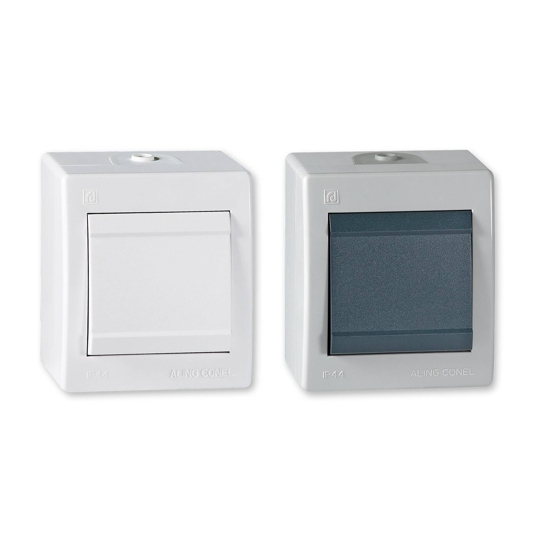 ALING-CONEL Ein/Aus Aufputz Schalter mit Wippe, 10AX/250V~ / IP 44 - Weiß-3
