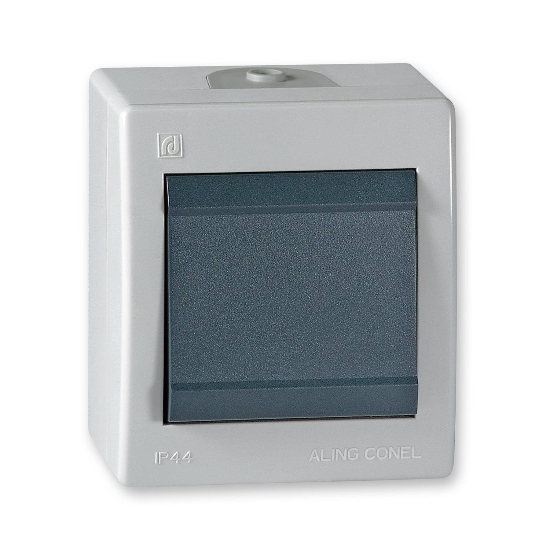 ALING-CONEL Aufputz Kreuzschalter (Wippschalter) 10AX/250V~ / IP 44 - Grau-0