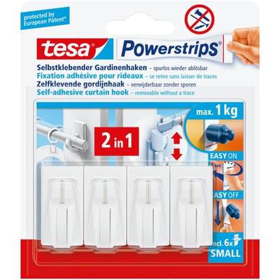 tesa POWERSTRIPS® Vario Gardinenhaken  Weiß Inhalt: 4 St.