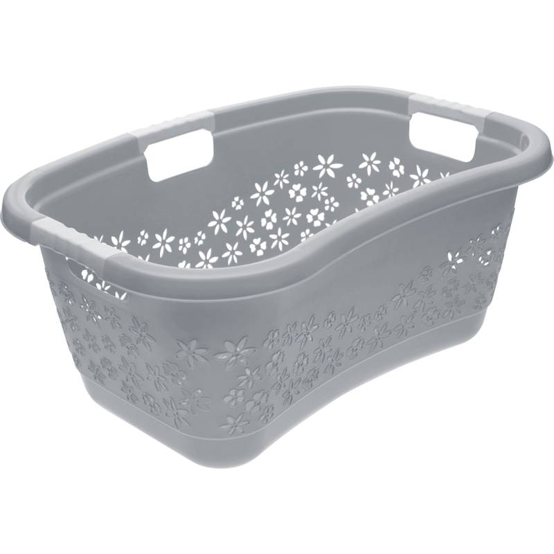 keeeper Ergonomischer Wäschekorb mit luftdurchlässigem Dekor, Anti-Rutsch-Softgriffe, 50 l,-0