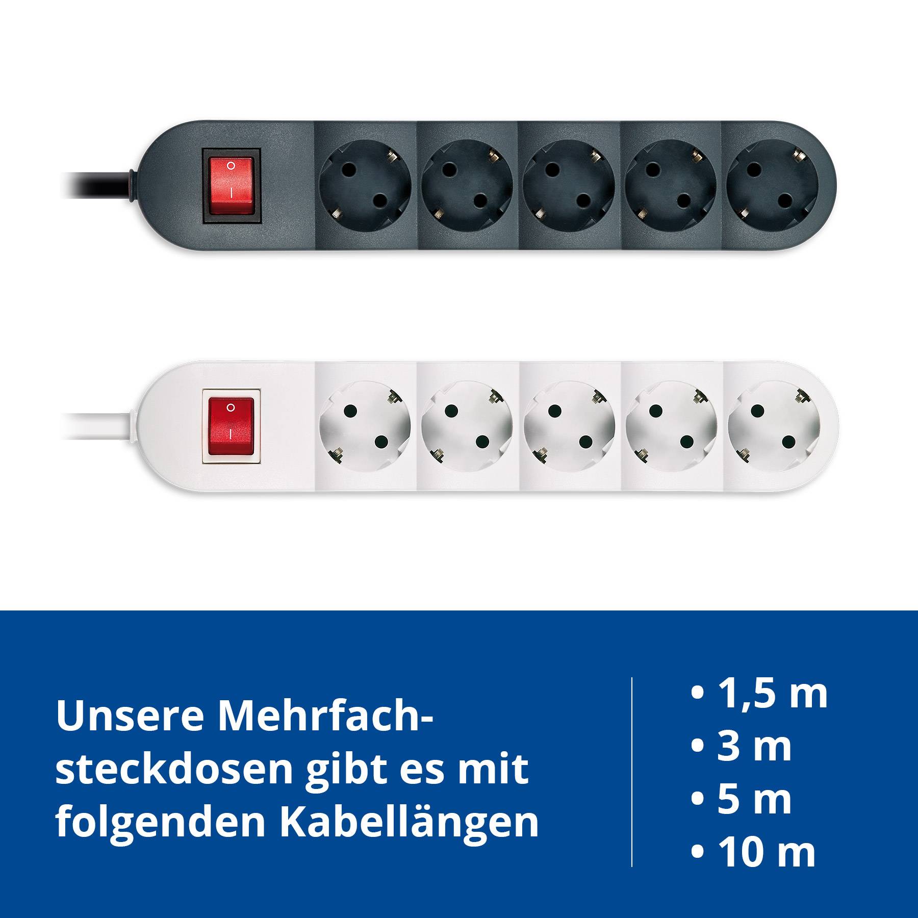 Steckdosenleiste (3 m Verbindungskabel) mit Kinderschutz-1