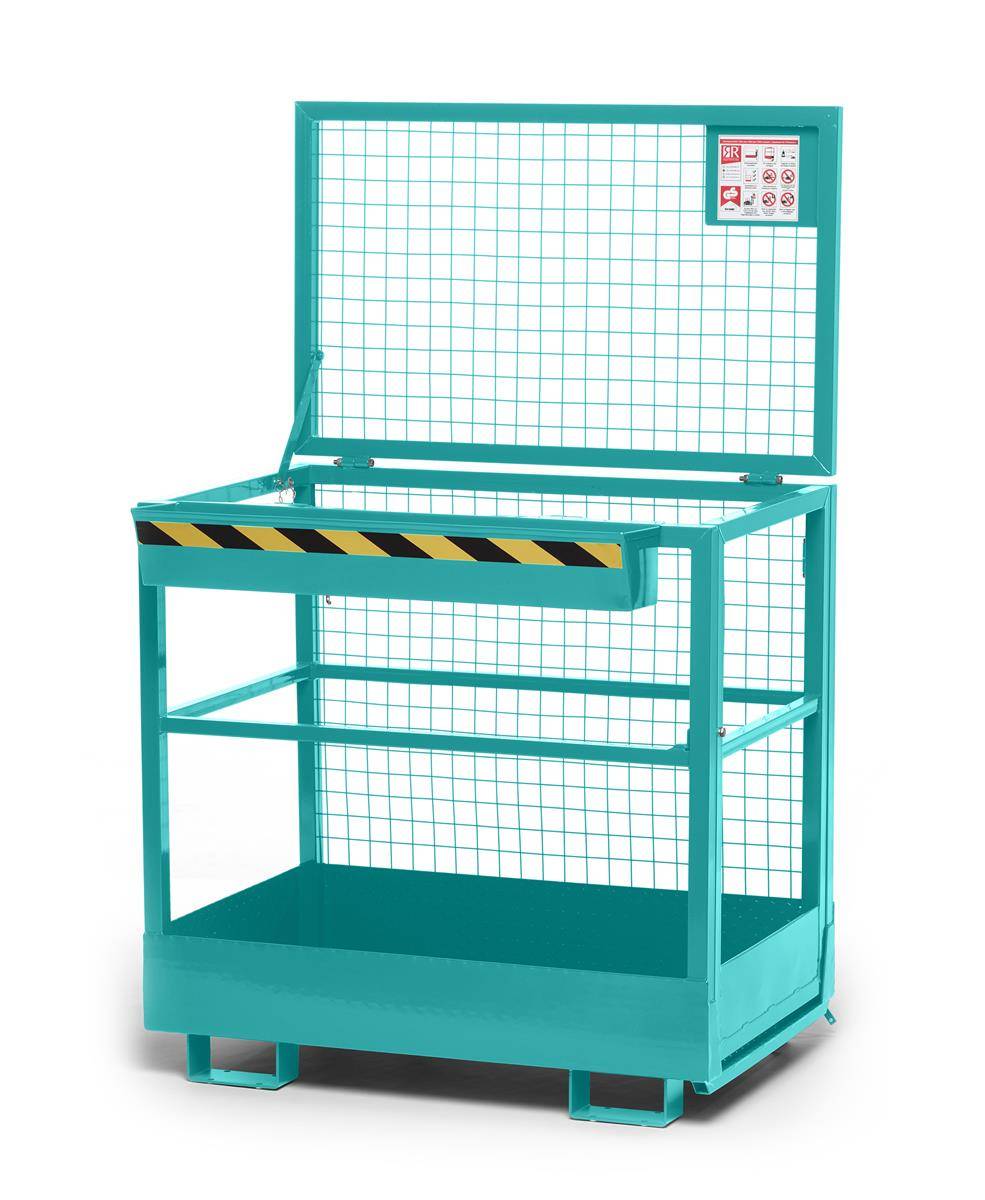 R+R Industrietechnik Arbeitskorb Typ RAK 1200x800x1910mm RAL5018 Türkisblau-1