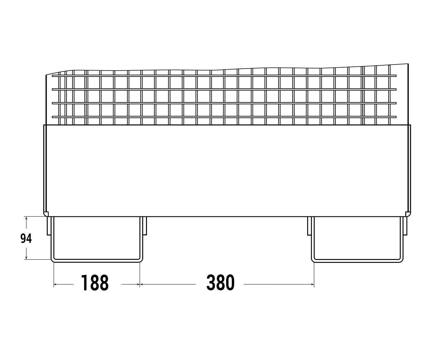 Arbeitskorb Typ RAK-Slim Aufnahme schmale Seite ohne Rollen anthrazitgrau RAL 7016. RR Industrietechnik GmbH-1