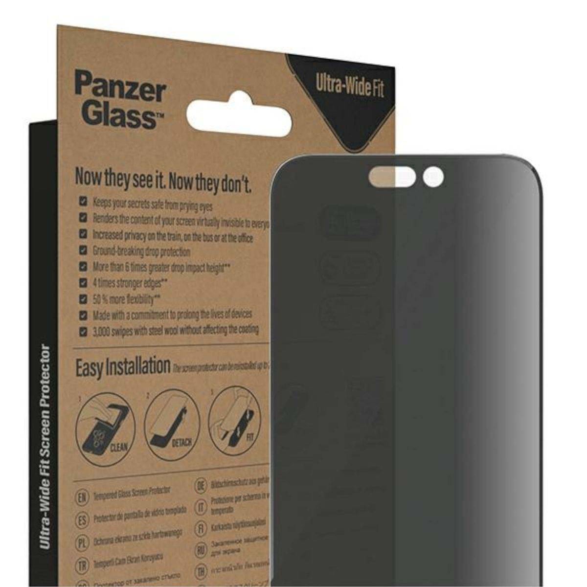 PanzerGlass Bildschirmschutz für Handy - Glas - mit Sichtschutzfilter - Rahmenfa-4