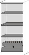 asecos Feuerbeständiger Gefahrstoffschrank Basis-Line, grau, 3 Einlegeböden, Typ 30-93L, FM-2