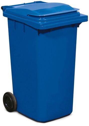 Fahrbare Großmülltonne, 120 Liter Volumen, blau