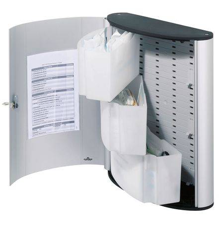 Erste-Hilfe-Schrank aus Aluminium, mit 3 schwenkbaren Fächern, ohne Inhalt-1