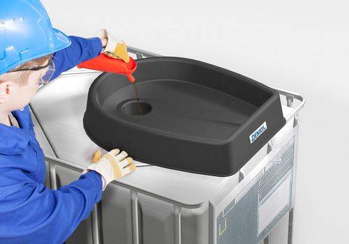 FALCON IBC-Trichter aus Kunststoff (PE), 30 Liter, runde Version, Ablauföffnung Ø 100 mm-1