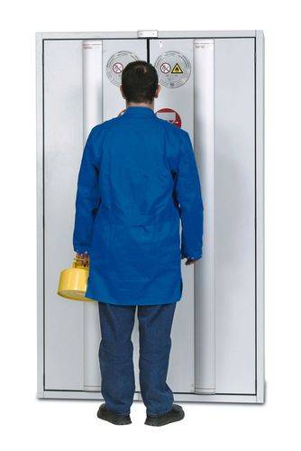 asecos Feuerbeständiger Gefahrstoffschrank GT 1200-4 "touch-less", 4 Auszugswannen, 2-türig, grau-3