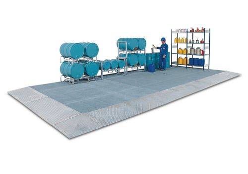 Bodenelement classic-line, verzinkt, m. Gitterrost, Radlast 2000 kg, 1000x500x123-0