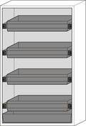 asecos Feuerbeständiger Gefahrstoffschrank GF 1201.4 "one touch", 4 Auszugswannen, gelb-4