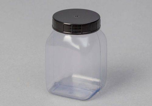 Weithalsflaschen aus PVC, eckig, natur-transparent, 200 ml, 24 Stück-2