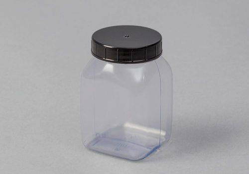 Weithalsflaschen aus PVC, eckig, natur-transparent, 100 ml, 30 Stück-0