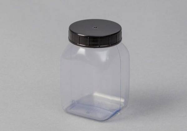 Weithalsflaschen aus PVC, eckig, natur-transparent, 100 ml, 30 Stück