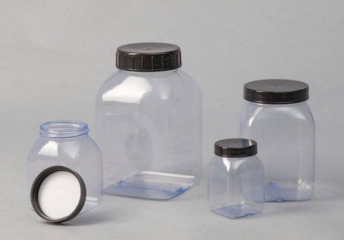 Weithalsflaschen aus PVC, eckig, natur-transparent, 200 ml, 24 Stück-3